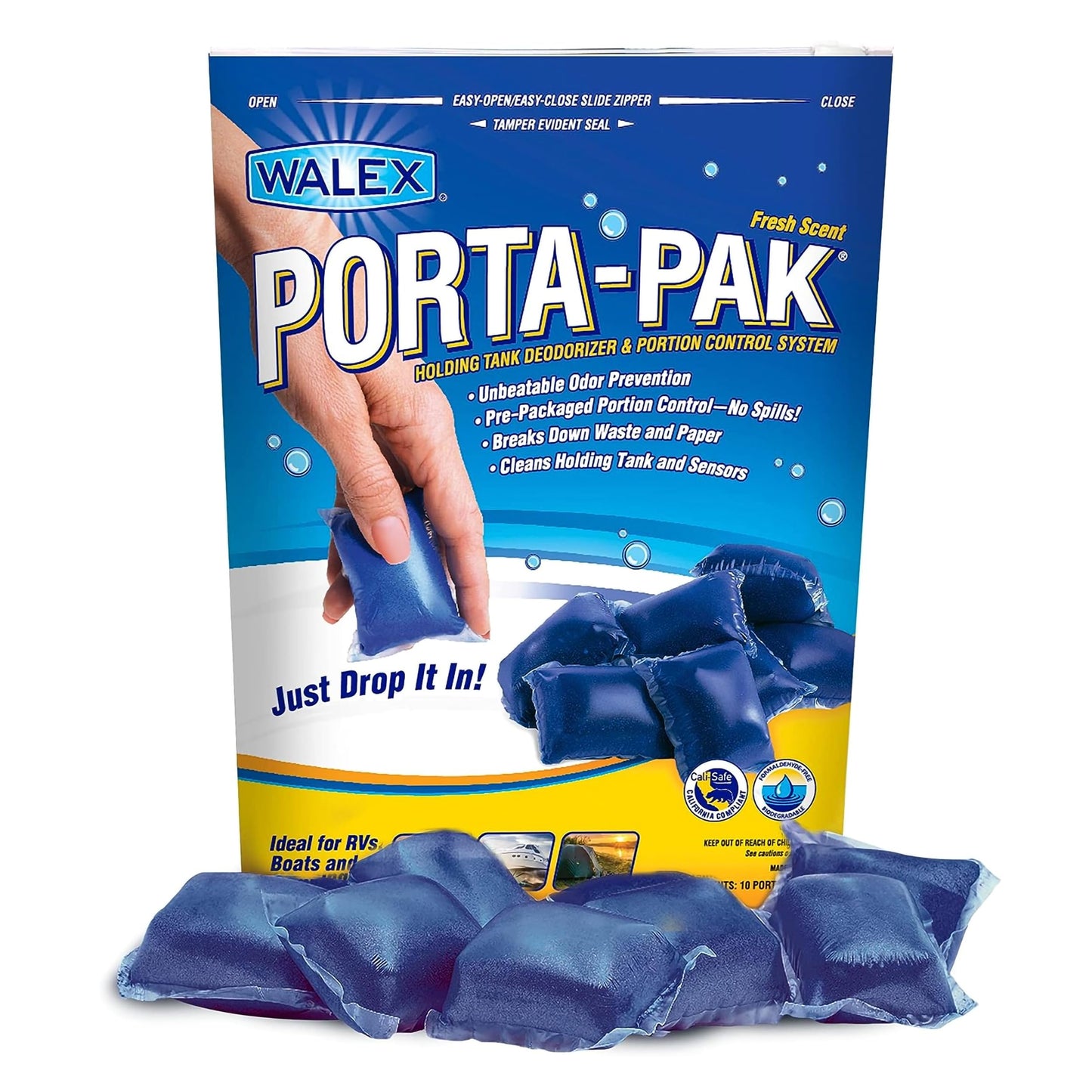 Walex TOI-91799 Porta-Pak Holding Tank Deodorizer, Blue/Noir (Pack of 10) 🍁 All In One Marketplace Canada