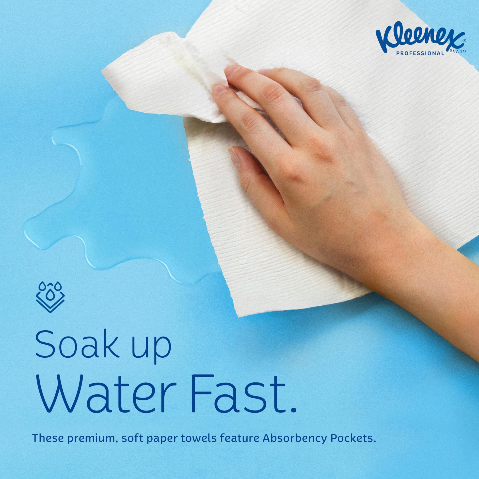 Kleenex Professional Universal Multifold Paper Towels, Bulk (02046), Absorbency Pockets, 9.2" x 9.4" Towel, White (150 Sheets/Pack, 8 Packs/Case, 1,200 Sheet Total) Kleenex