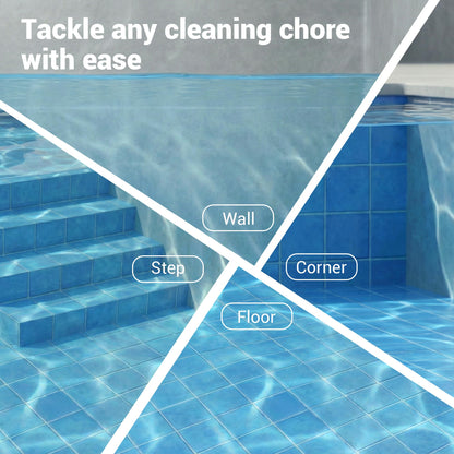 Hushlight Handheld Hot Tub Vacuum – Lightweight Stick Cleaner for Above-Ground Pools, Includes 2 Brush Heads for Debris and Sand (Blue) - Available at All In One Marketplace Canada