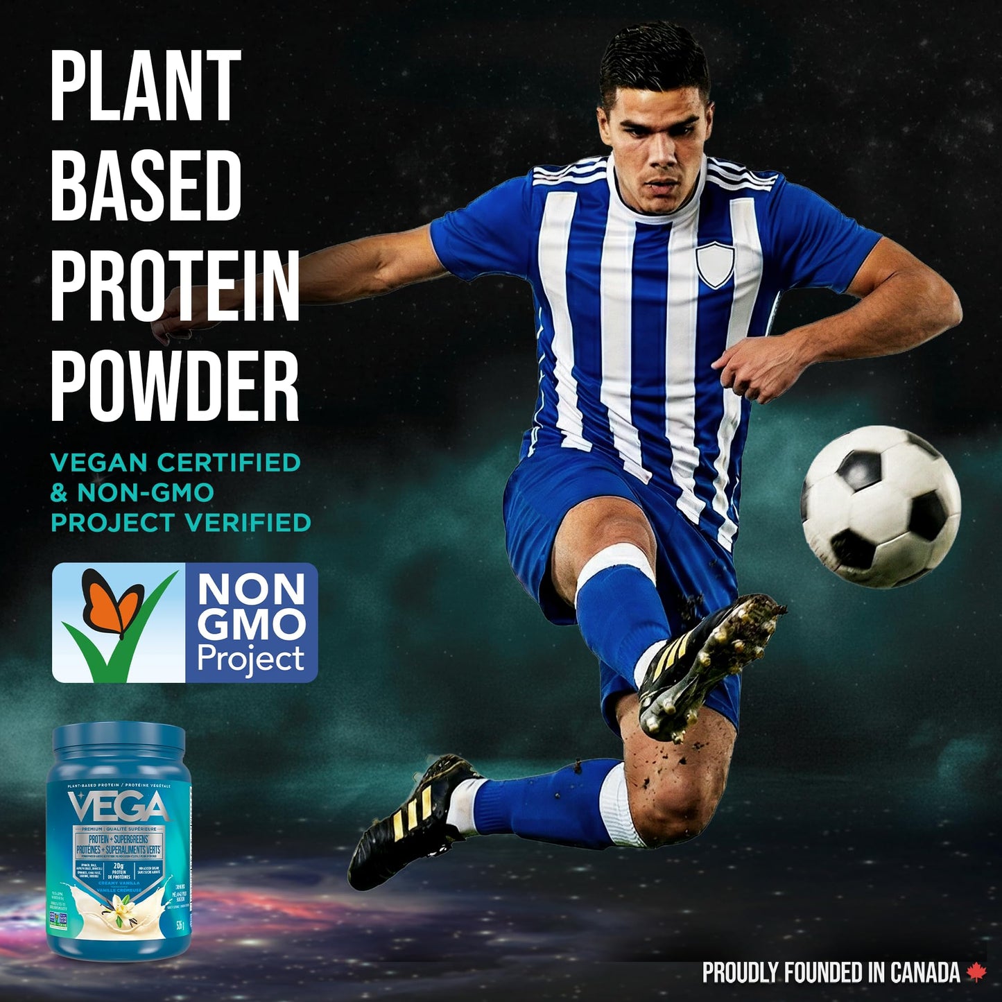 Vega Protein + Supergreens - 20g Plant-Based Pea Protein with Veggies, Vanilla, 18 Servings, Vegan Keto, Non-GMO, Gluten Free, Dairy Free, Low Carb, 526g (Packaging May Vary)