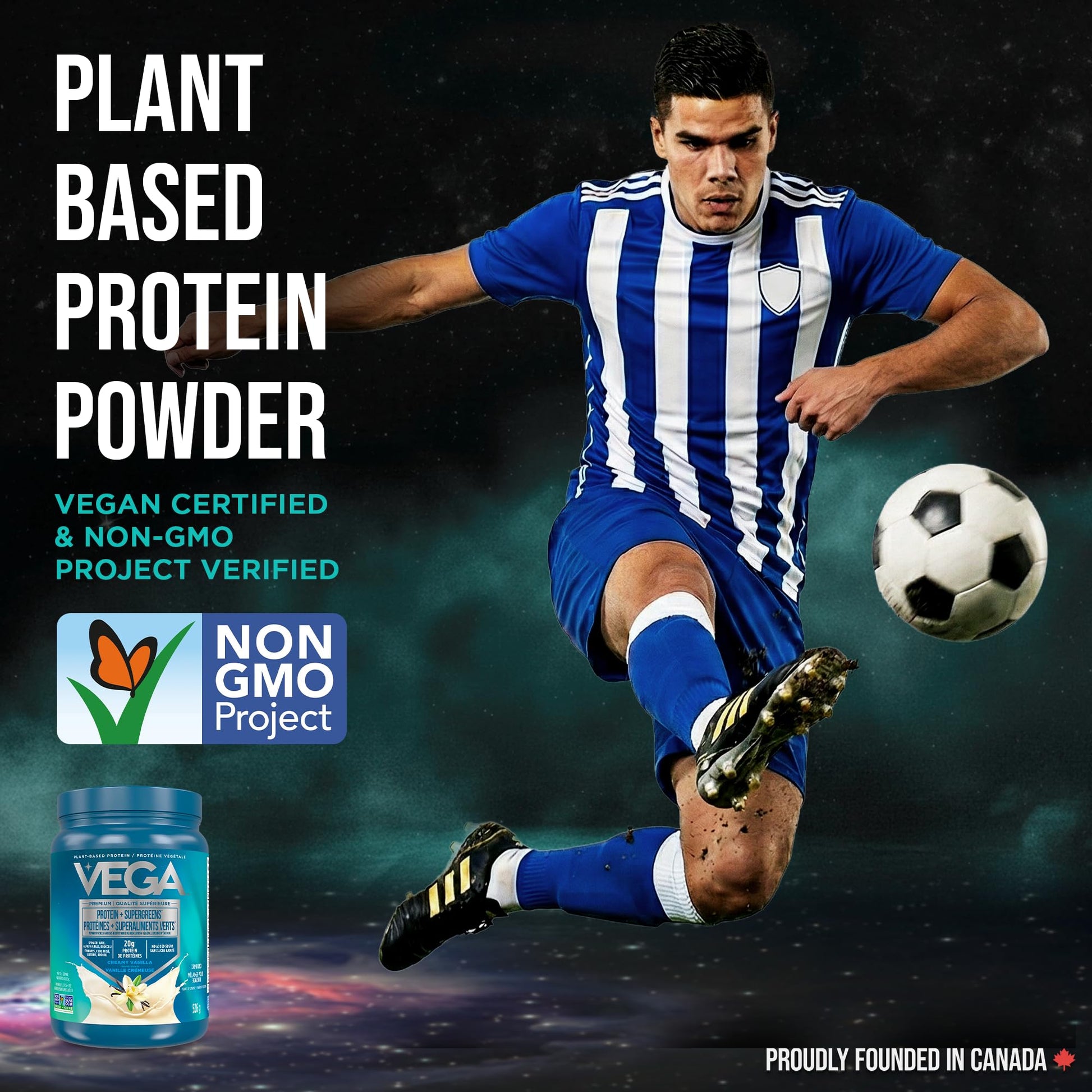 Vega Protein + Supergreens - 20g Plant-Based Pea Protein with Veggies, Vanilla, 18 Servings, Vegan Keto, Non-GMO, Gluten Free, Dairy Free, Low Carb, 526g (Packaging May Vary)