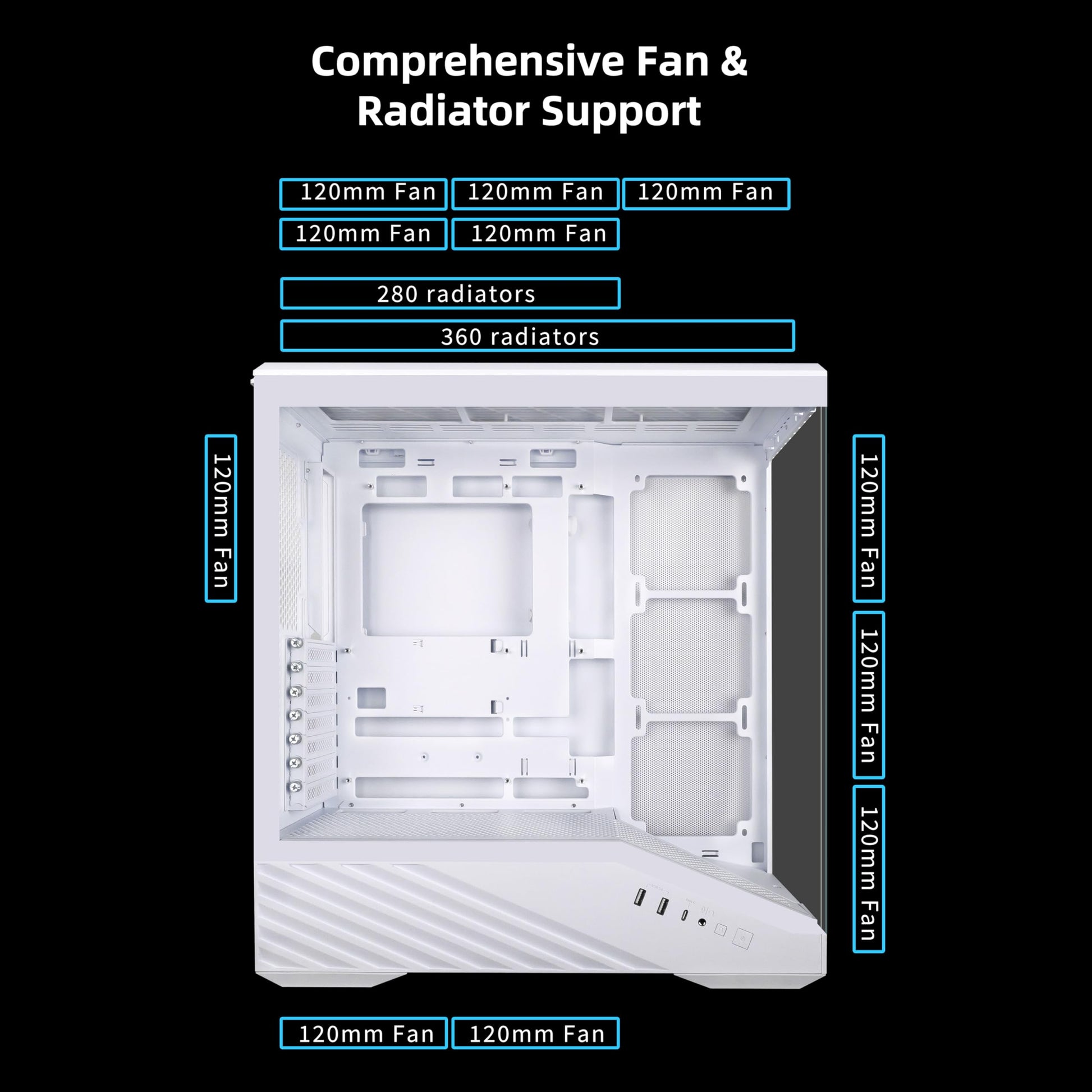 Lian Li Vector V100 ATX Mid-Tower PC Case with 4 ARGB PWM Fans, Black Lian Li