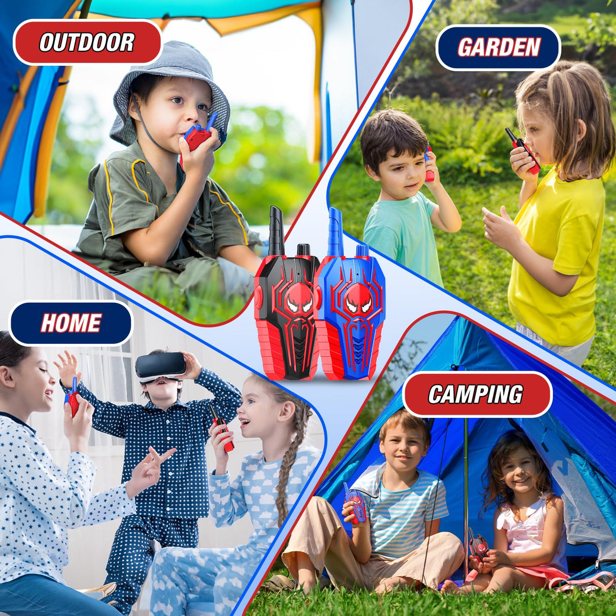 Exssary Walkie Talkies for Kids, Toys for 3 4 5 6 7 8 Year Old Boys Girls Outdoor Toys for Kids 3-5 6-8 Year Old Boy Girl Christmas Birthday Gifts Camping Backyard Activities Kid Walkie Talkies 2 Pack 🍁 All In One Marketplace Canada