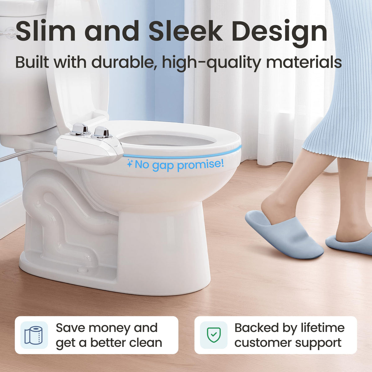 LUXE Bidet NEO 185 PLUS - Patented Bidet Attachment for Toilet, White