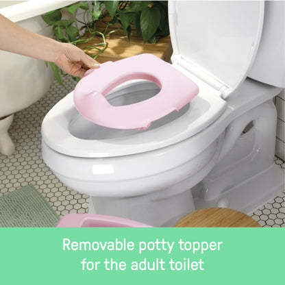 Summer by Ingenuity My Size Potty Pro in Pink, Infant Potty Training Toilet, Lifelike Flushing Sound, For Ages 18 Months, Up to 50 Pounds