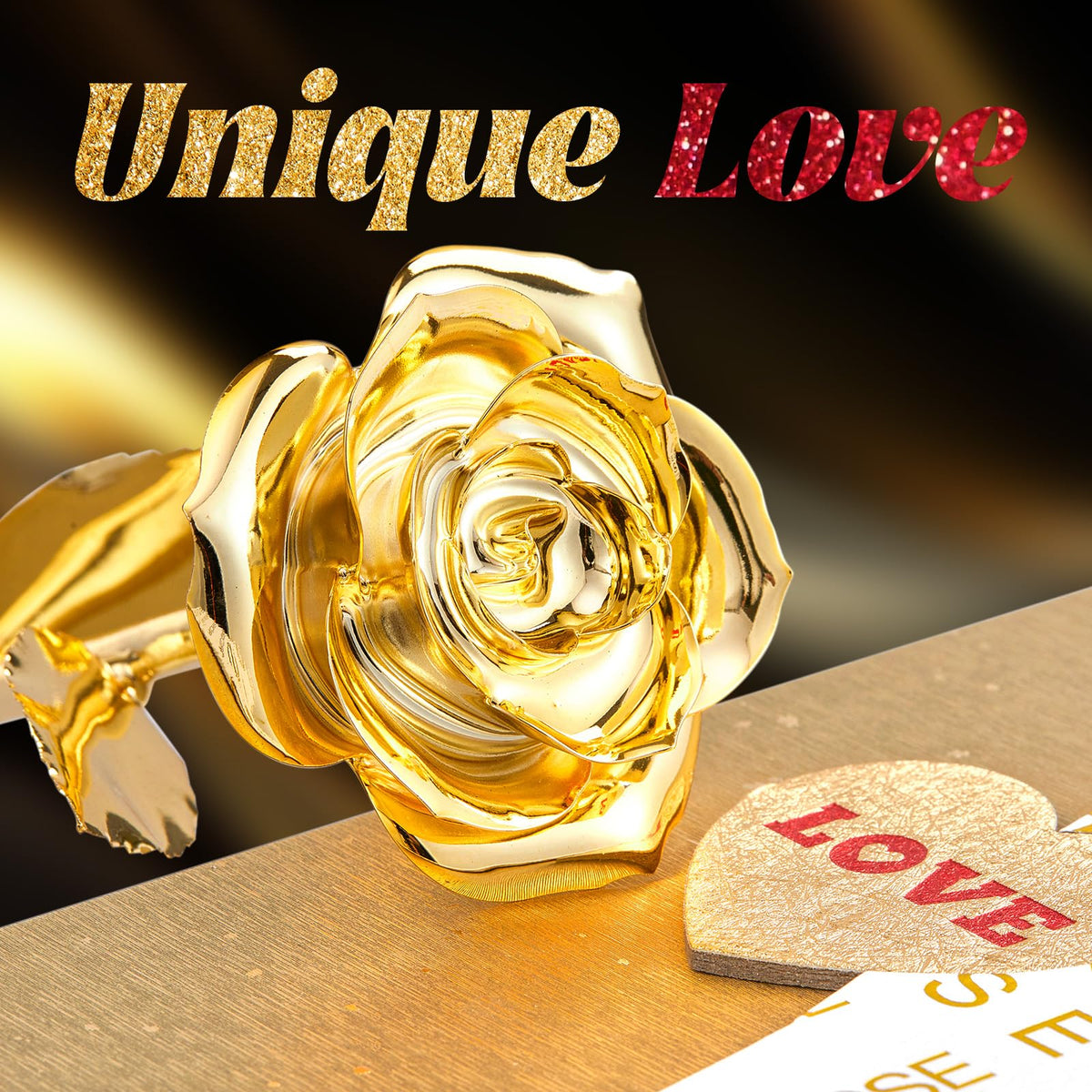 Mikasol Gold Dipped Real 24K Gold Rose, 1 Pack Infinity Flower Decor Hand Dipped in 24K Romantic Rose Gifts for Women in Her Wife Girlfriend Birthday Anniversary Valentines Mothers Day Christmas(Gold) 🍁 All In One Marketplace Canada