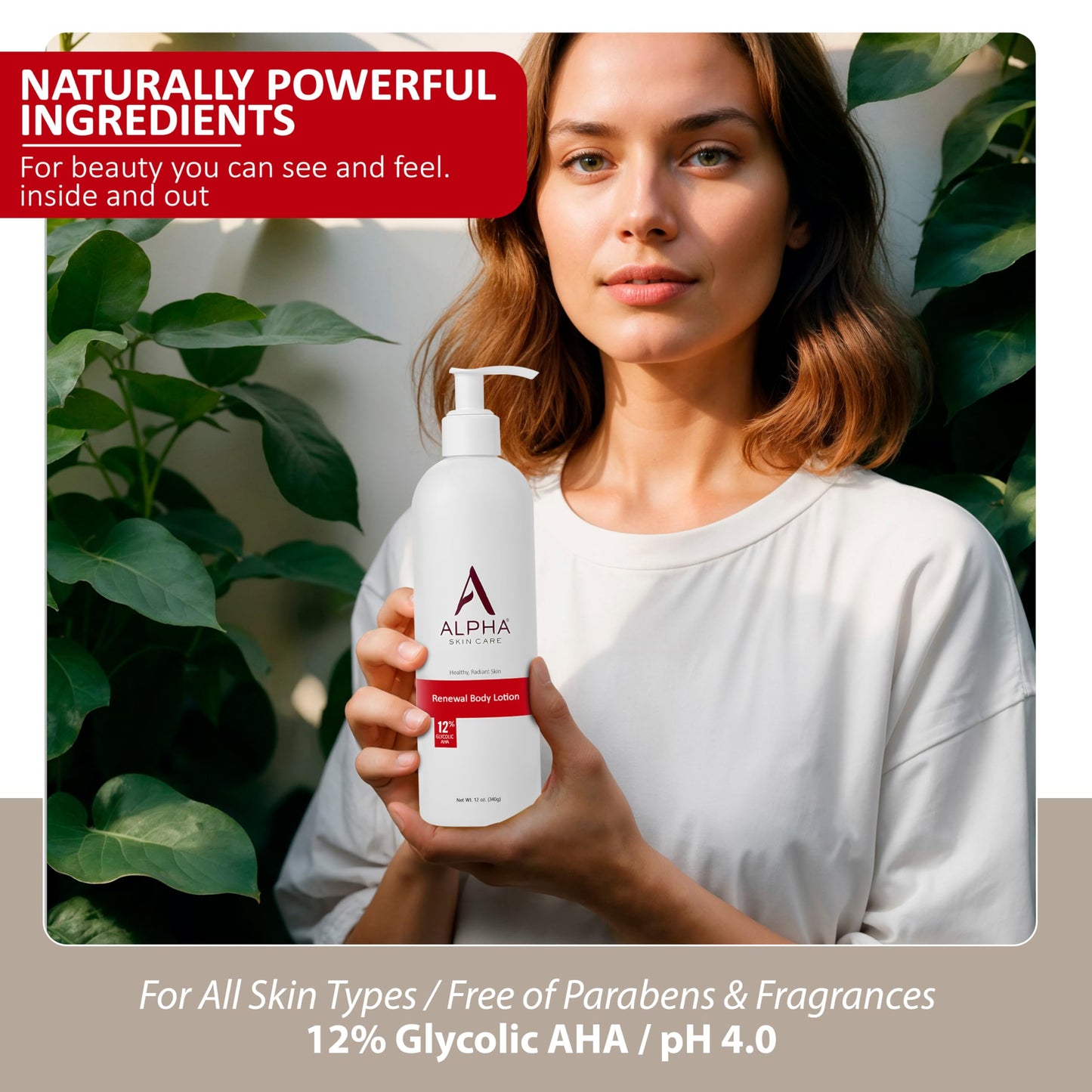 Alpha Skin Care Revitalizing Body Lotion, 12% Glycolic AHA, Daily Moisturizer, Hydrates & Exfoliates, Anti-Aging, 12 Oz - Available at All In One Marketplace Canada