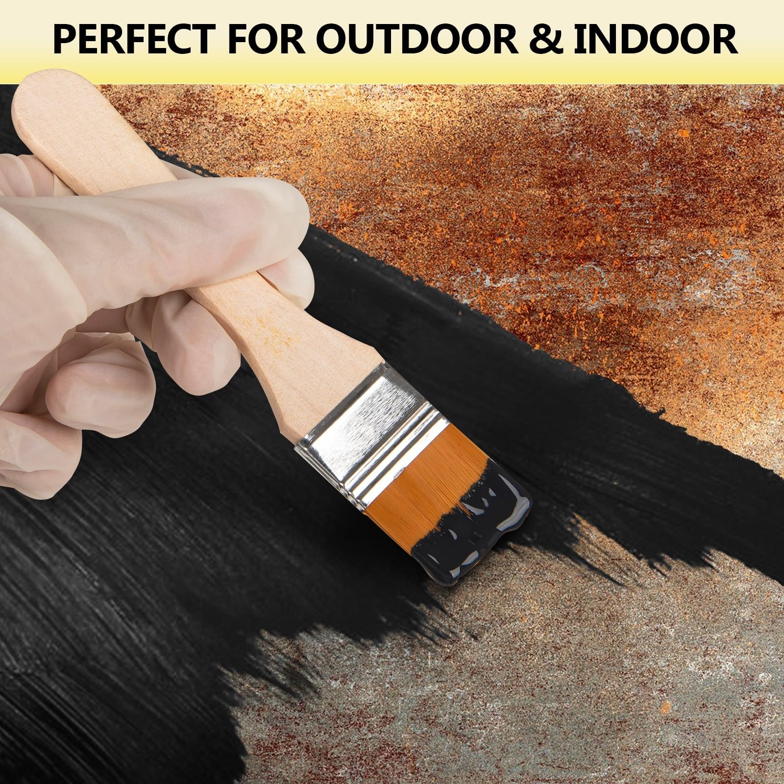 Meuvcol 2-in-1 Rust Converter & Metal Primer, 35 Floz Black Rust Remover Paint For Metal, Ultra Automotive Rust Reformer & Seal, Long-Lasting Rust Preventative Coating, Rust Inhibitor Repair Kit