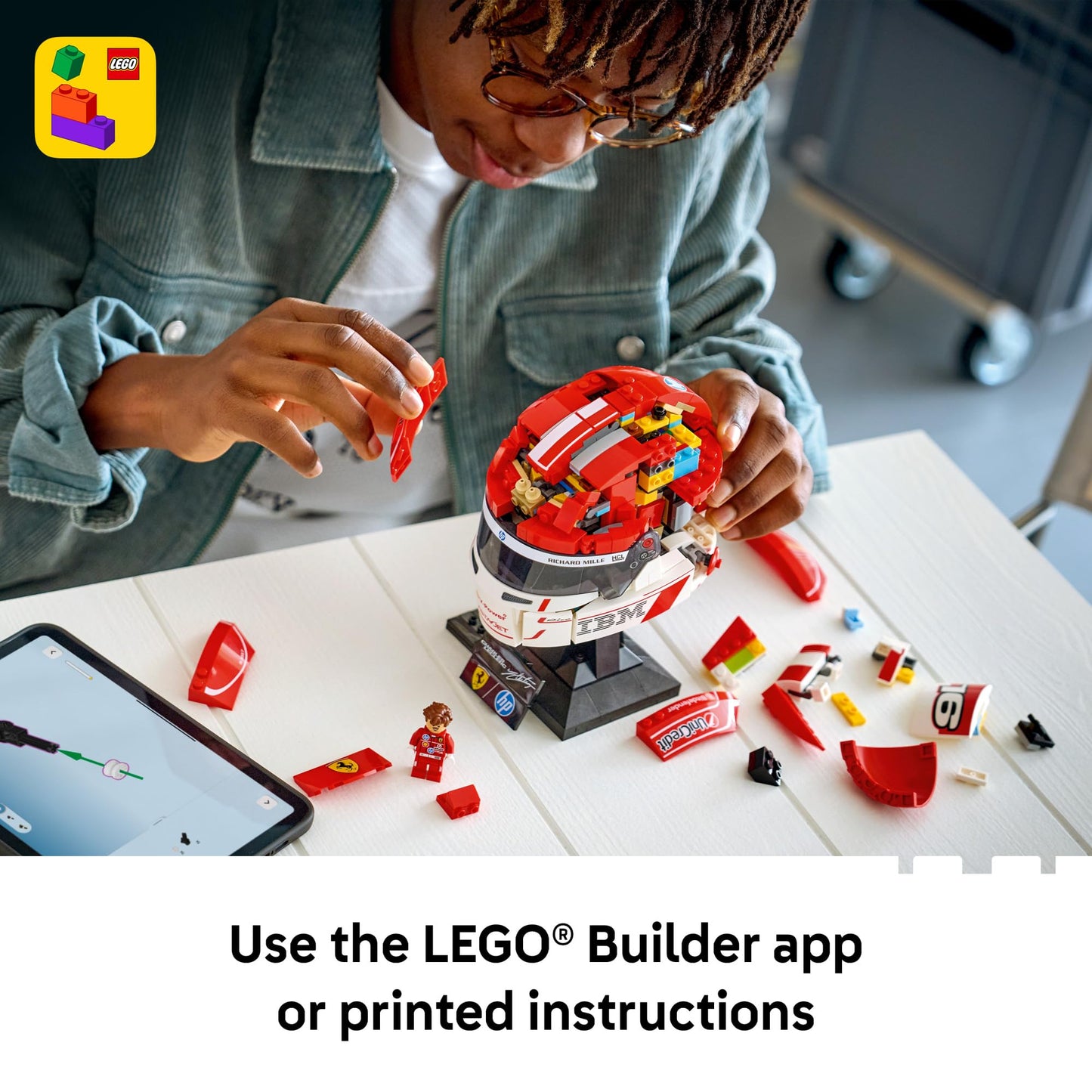LEGO Editions Scuderia Ferrari HP Charles Leclerc Helmet - Building Set for Teens, Ages 14+ - Collectible F1 Display - Bedroom or Home Office Decor - Gift for Formula 1 Fans - 43014 - Available at All In One Marketplace Canada