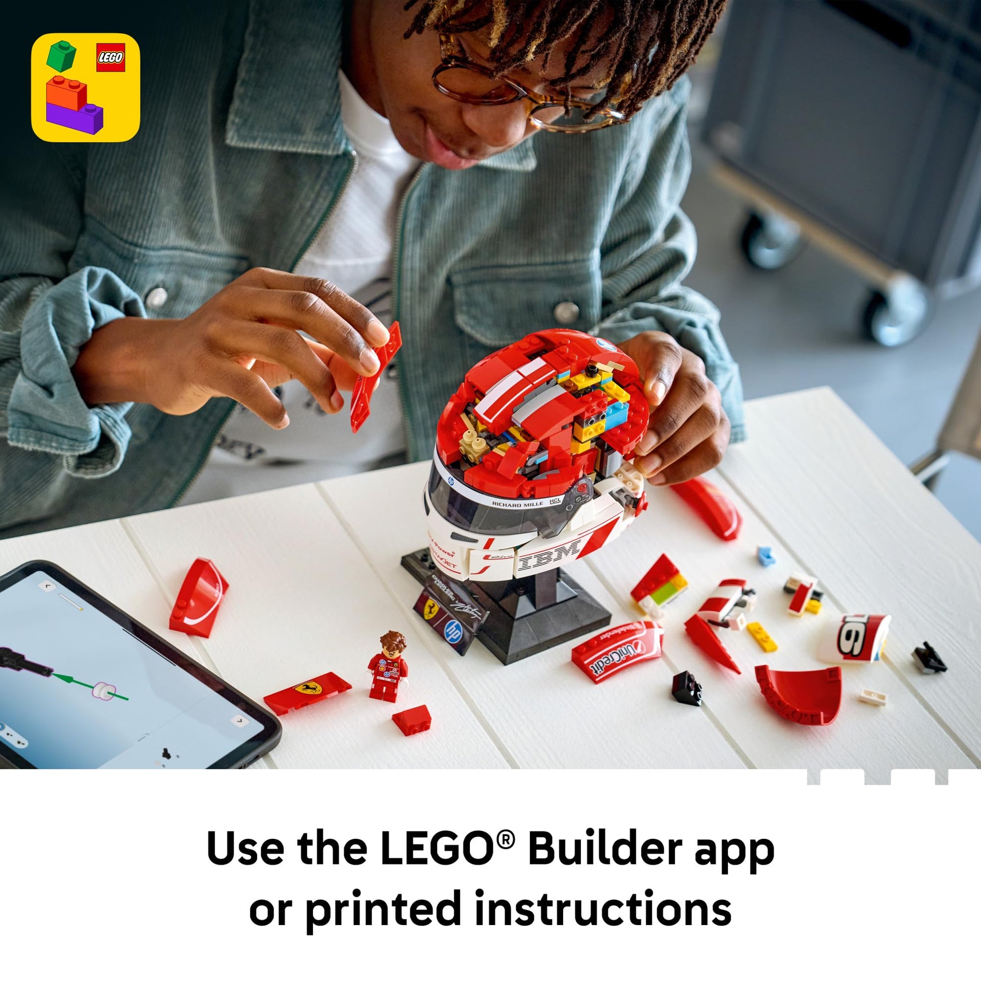 LEGO Editions Scuderia Ferrari HP Charles Leclerc Helmet - Building Set for Teens, Ages 14+ - Collectible F1 Display - Bedroom or Home Office Decor - Gift for Formula 1 Fans - 43014 - Available at All In One Marketplace Canada