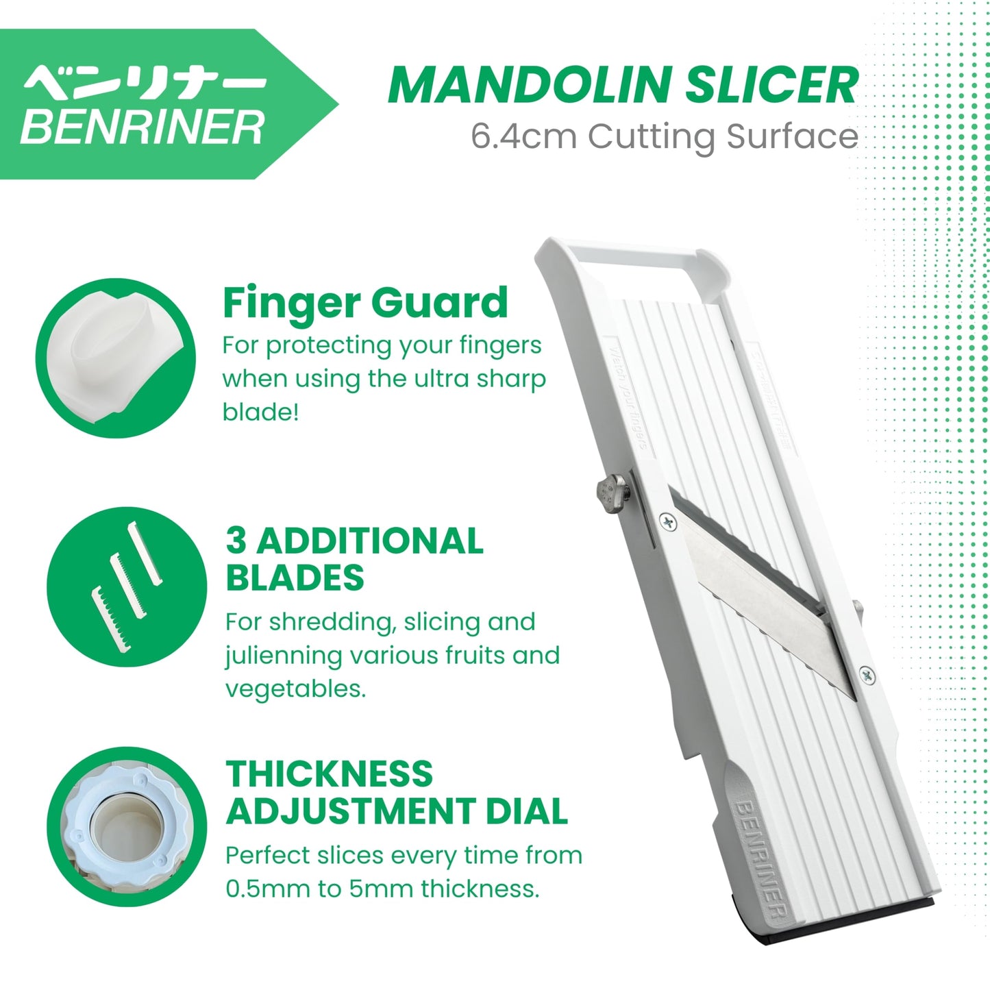 Benriner Japanese Mandolin Vegetable Cutter 3.5 Wide (7015S) - Available at All In One Marketplace Canada