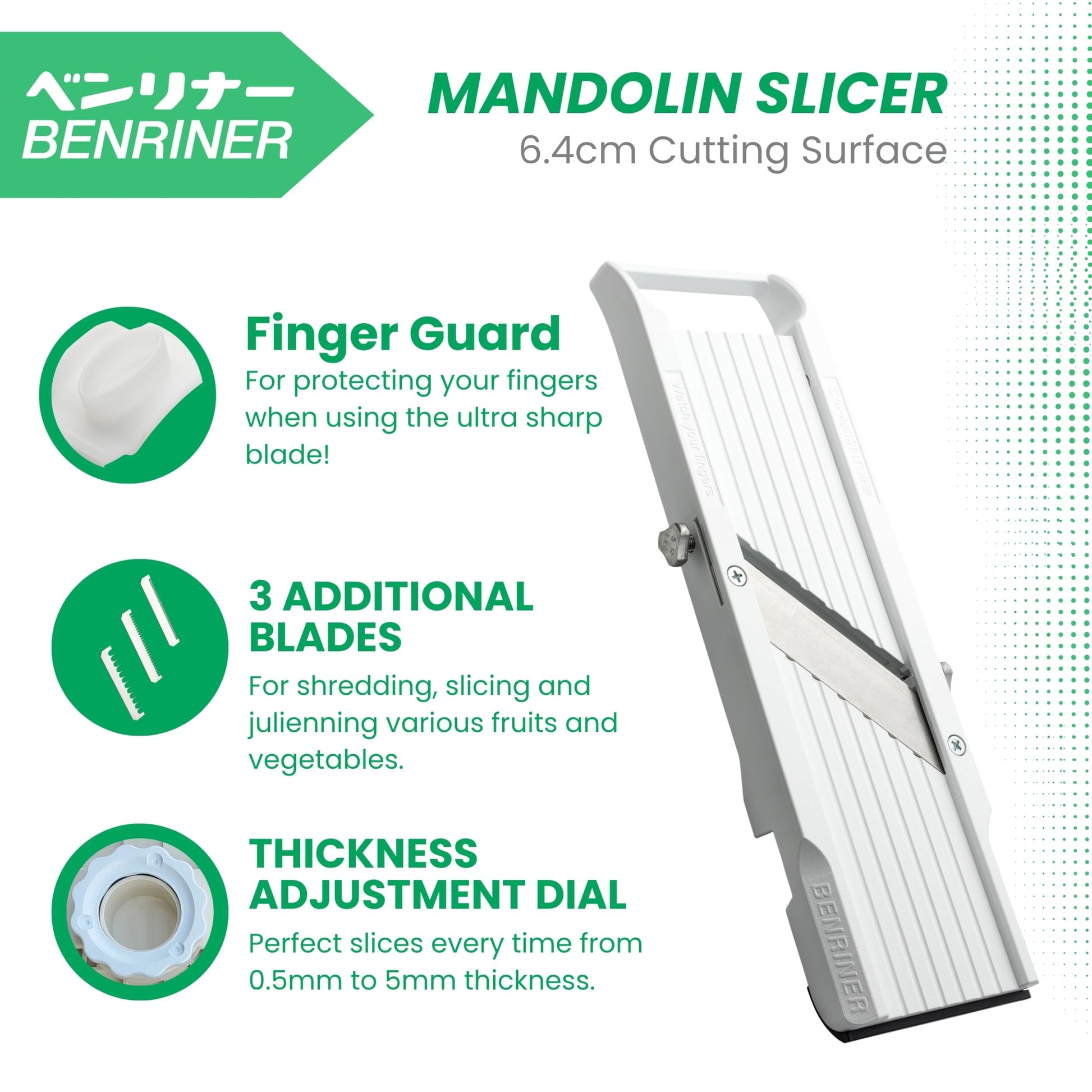Benriner Japanese Mandolin Vegetable Cutter 3.5 Wide (7015S) - Available at All In One Marketplace Canada