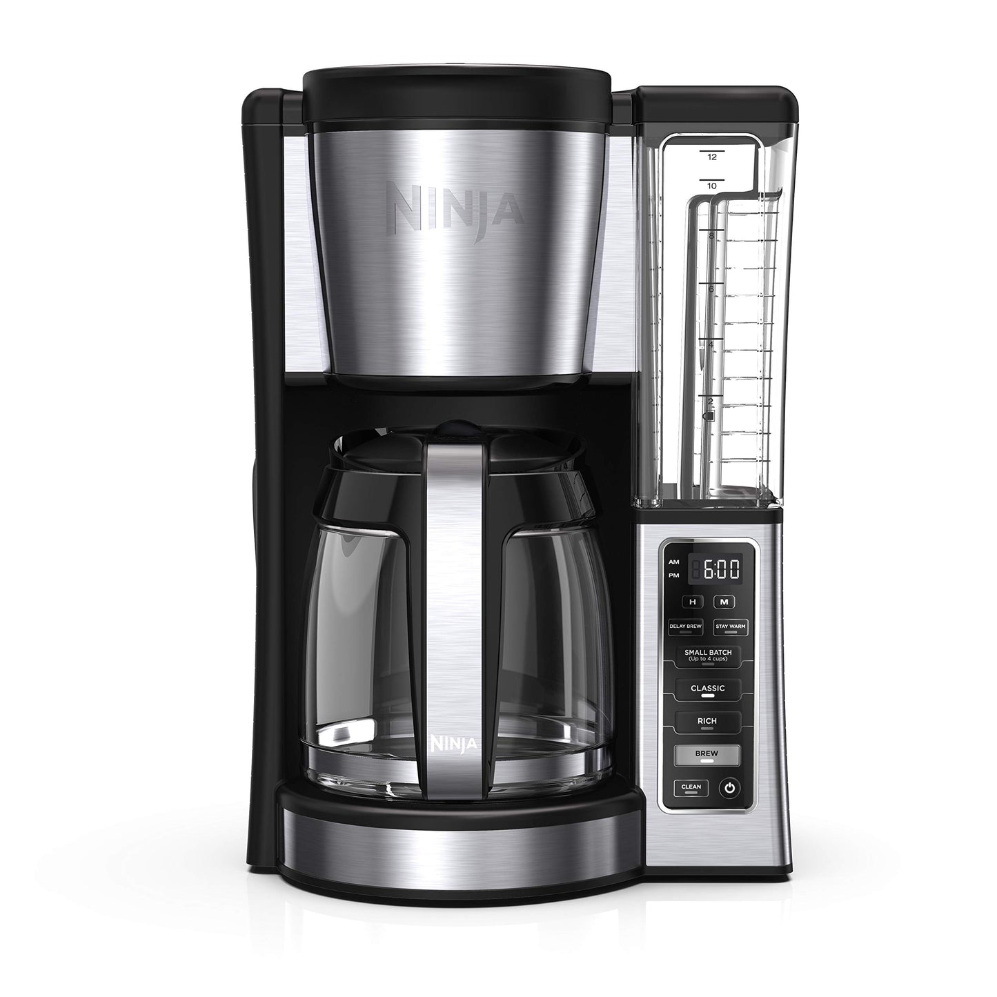 Ninja 12-Cup Programmable Coffee Maker with Glass Carafe – Classic & Rich Brew Styles, Delay Brew & Removable 60oz Water Reservoir, Black/Stainless Steel, CE250C (Canadian Version) Ninja