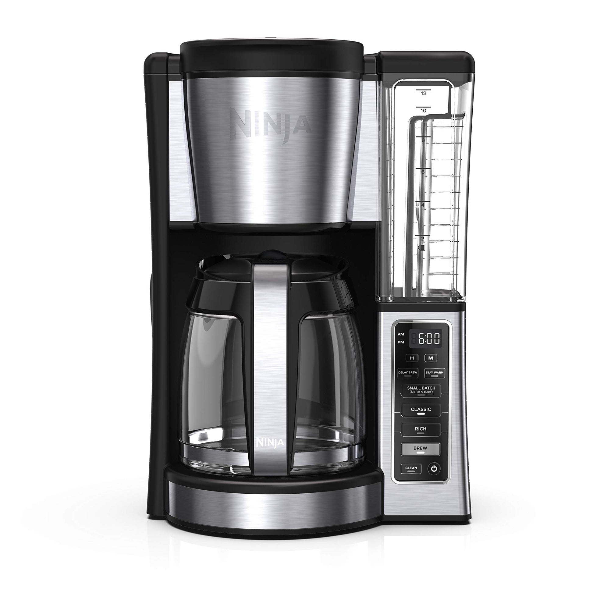 Ninja 12-Cup Programmable Coffee Maker with Glass Carafe – Classic & Rich Brew Styles, Delay Brew & Removable 60oz Water Reservoir, Black/Stainless Steel, CE250C (Canadian Version) Ninja