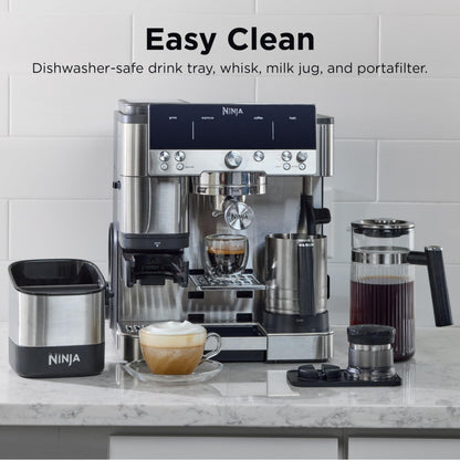 Ninja Espresso Machine, Luxe Café Premier Series, Drip Coffee Maker and Rapid Cold Brew, Integrated Grinder, Assisted Tamper, Hands-Free Frother, ES601C (Canadian Version) - Available at All In One Marketplace Canada
