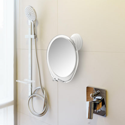 HONEYBULL Fogless Shower Mirror with Suction Mount & Swivel – Anti-Fog Acrylic Bathroom Mirror for Shaving – Built-in Razor Holder, Easy Install, Home Shower Accessory (White) - Available at All In One Marketplace Canada