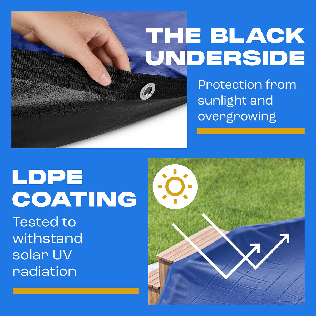Winter Pool Cover 28 ft Round for Above Ground | Extra Thick & Durable Above-Ground Pool Cover | Sapphire Series of Premium Cold- and UV-Resistant Pool Cover | by Yankee Pool Pillow 🍁 All In One Marketplace Canada