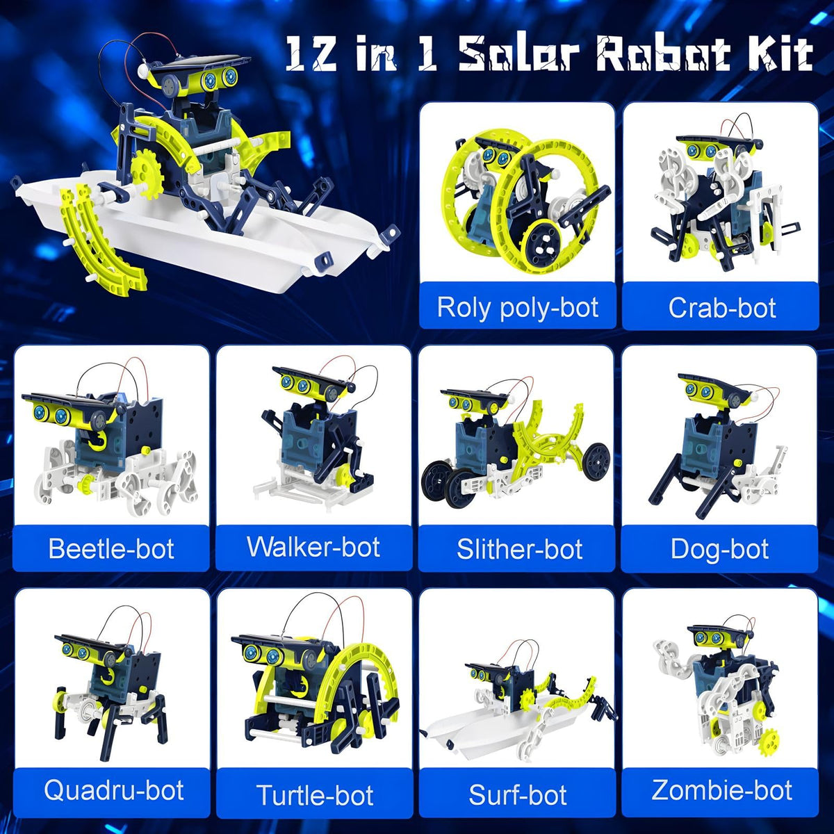 12-in-1 Solar Robot Kit STEM Gift Toys for Boys Aged 8-13, 190 PCS DlY Science Building Experiments Set,Educational Robotic Toys for 8 9 10 11 12 13 Year Old Boy Girl Gift Ideas On Christmas Birthday 🍁 All In One Marketplace Canada