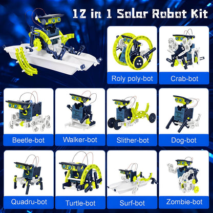 12-in-1 Solar Robot Kit STEM Gift Toys for Boys Aged 8-13, 190 PCS DlY Science Building Experiments Set,Educational Robotic Toys for 8 9 10 11 12 13 Year Old Boy Girl Gift Ideas On Christmas Birthday 🍁 All In One Marketplace Canada