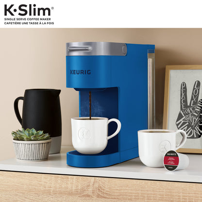 Keurig K-Slim Single Serve K-Cup Pod Coffee Maker in Twilight Blue with Push Button Controls and MultiStream Technology