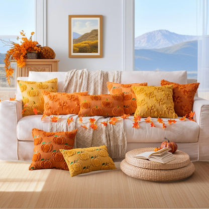 AQOTHES Maple Leaf Fall Orange Throw Pillow Covers 18x18 Inch Set of 2 🍁 All In One Marketplace Canada