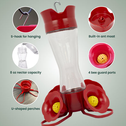 Perky-Pet 203CPBN Outdoor Pinch Waist Glass Garden Décor Hummingbird Feeder