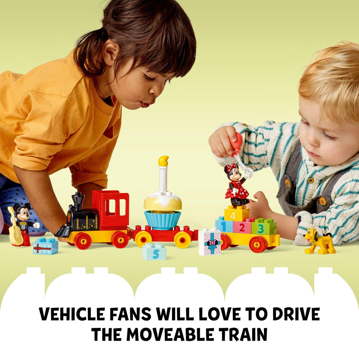 LEGO DUPLO Disney Mickey & Minnie Mouse Birthday Train Toy - Building Blocks for Toddlers, Ages 2+ - Pretend Play Learning Toy for Girls & Boys - Gift for Birthday - 10941