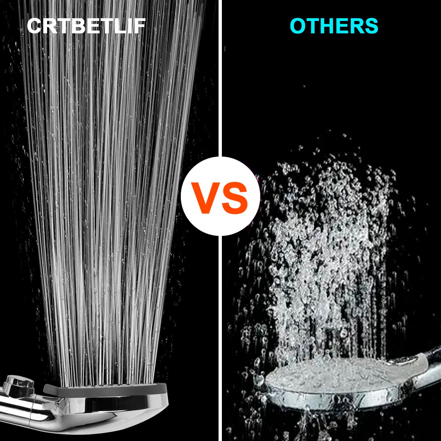 RV Shower Head with Hose, High Pressure 5 Mode Shower Head Replacement, Shower Head for RV/Campers, Travel Trailer, Motorhome for Water Saving, Handheld Shower Head Holder and Hose, On Off Switch