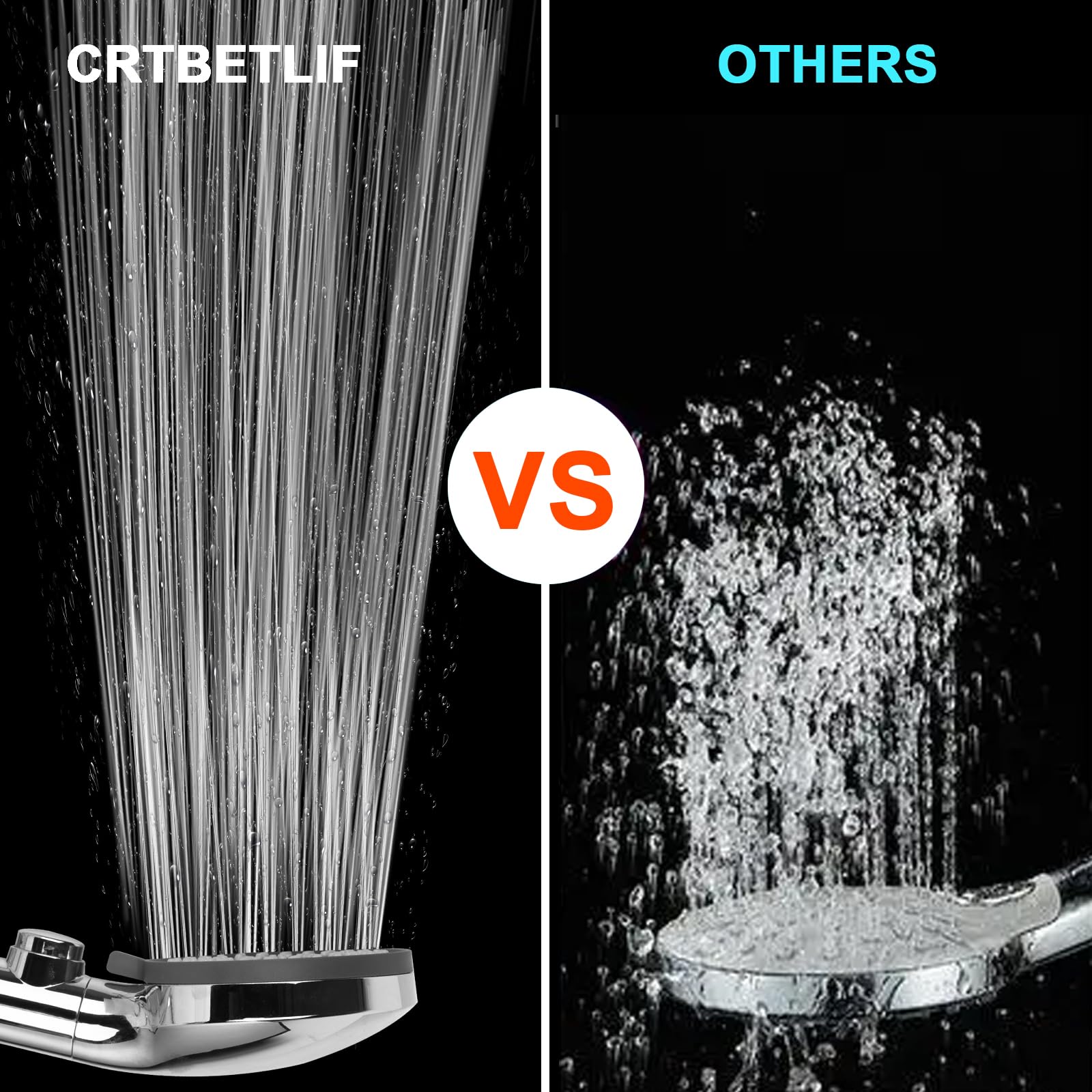 RV Shower Head with Hose, High Pressure 5 Mode Shower Head Replacement, Shower Head for RV/Campers, Travel Trailer, Motorhome for Water Saving, Handheld Shower Head Holder and Hose, On Off Switch