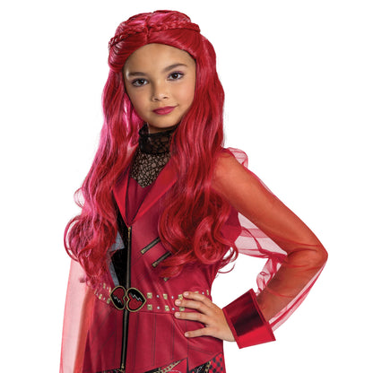 Disney Descendants Red Wig, Official Wicked Wonderland Halloween Costume Accessory for Kids
