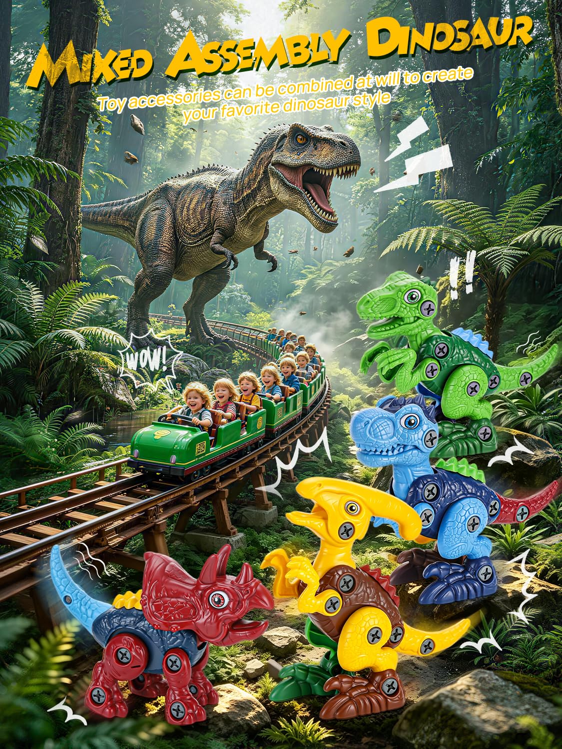 Take Apart Dinosaur Toys for Kids 3 4 5 6 7 - STEM Educational Building Toy 🍁 All In One Marketplace Canada
