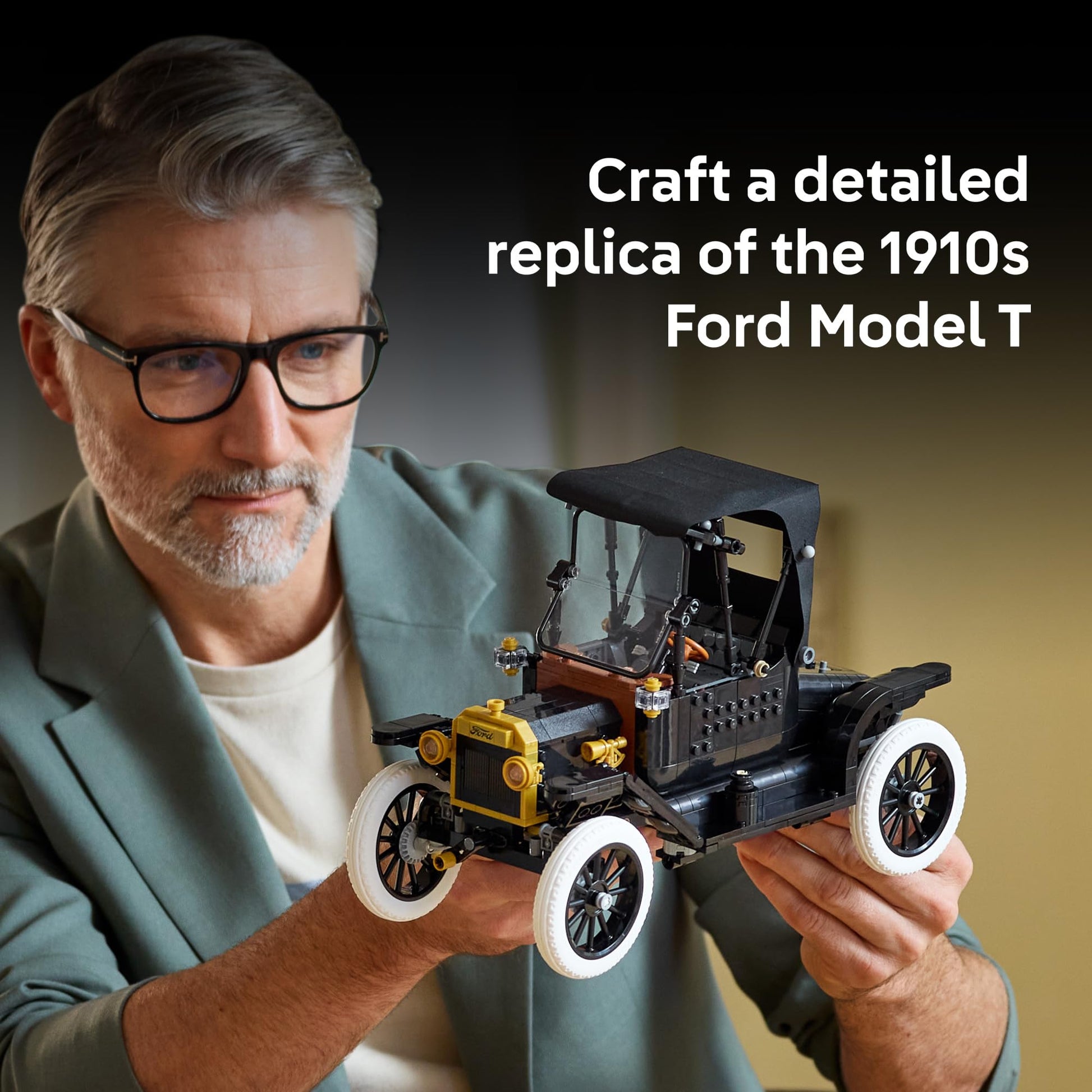 LEGO Icons Ford Model T Building Set for Adults - Collectible Kit with Detailed Features for Bedroom, Home Office, or Shelf Decor, Gift for Men, Women & Car Fans Ages 18+ - 11376 LEGO