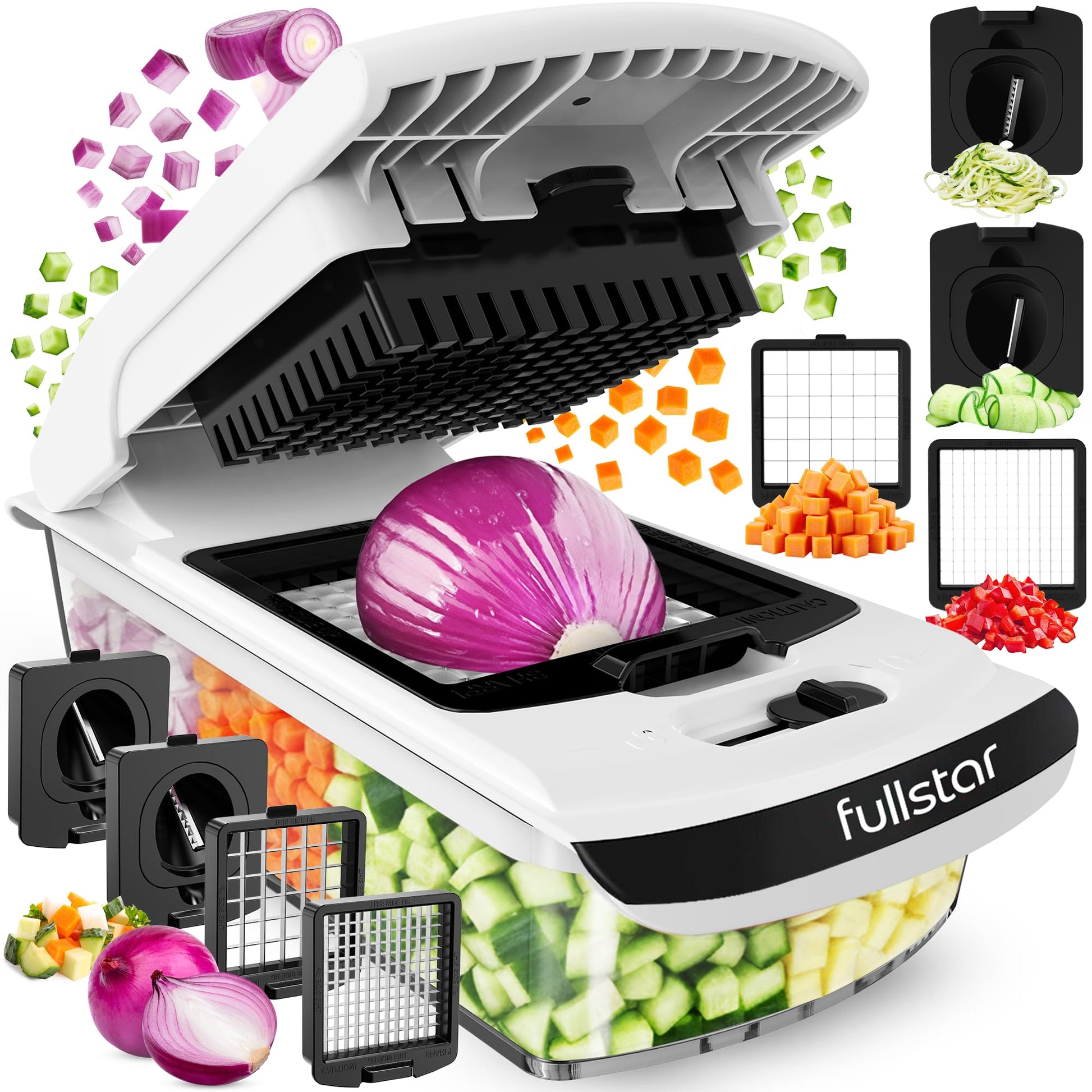 Fullstar Pro Original - Vegetable Chopper, Cutter & Spiralizer - 4 Blades