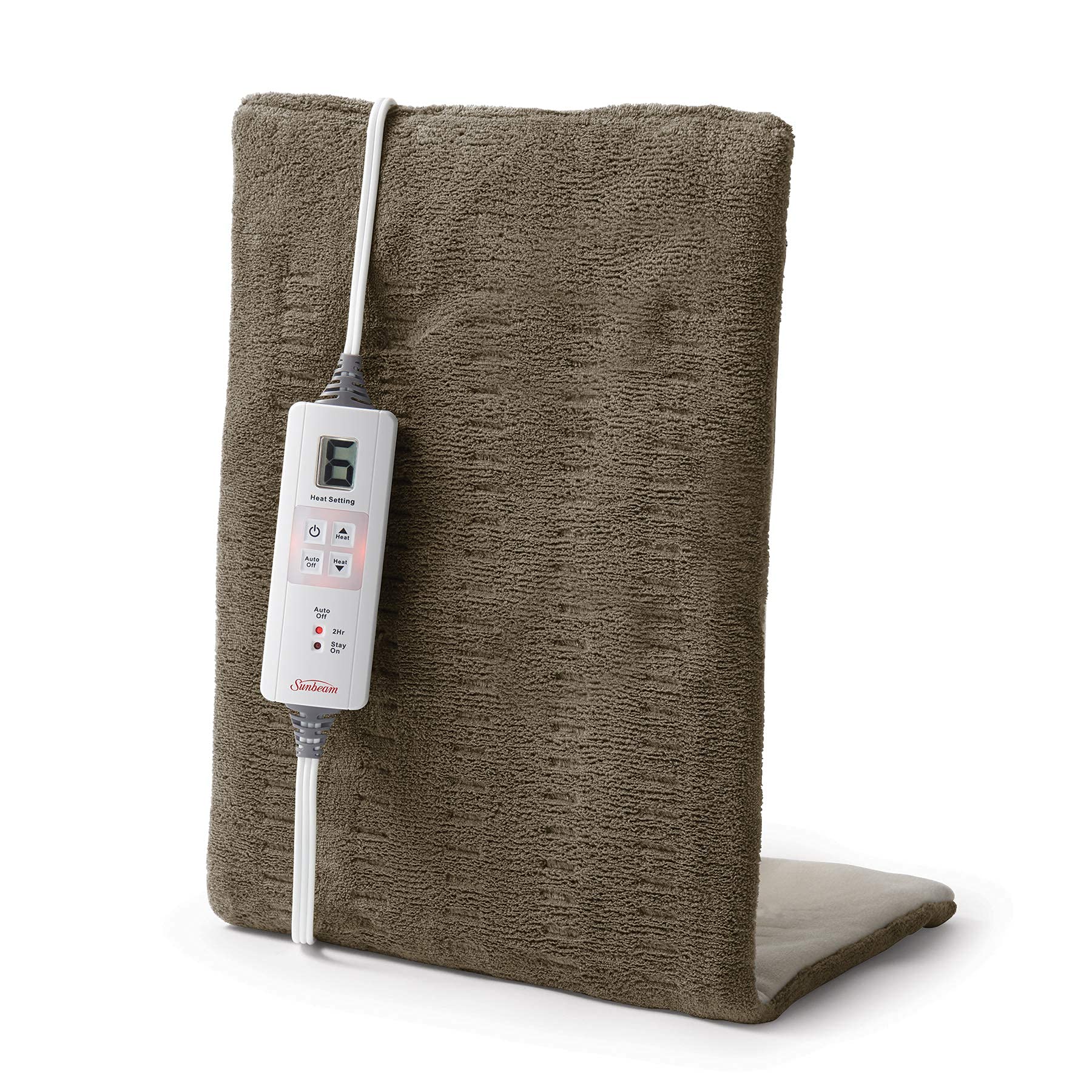 Sunbeam Premium Heating Pad with XpressHeat Technology - Electric Heating Pad for Neck, Shoulder and Back Pain, King Size, Brown - Available at All In One Marketplace Canada