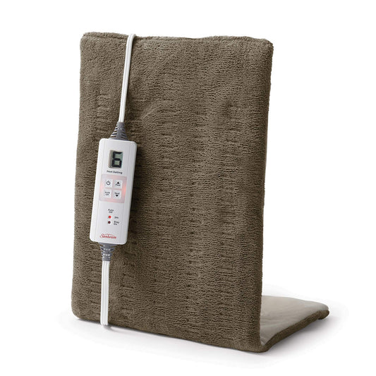 Sunbeam Premium Heating Pad with XpressHeat Technology - Electric Heating Pad for Neck, Shoulder and Back Pain, King Size, Brown - Available at All In One Marketplace Canada