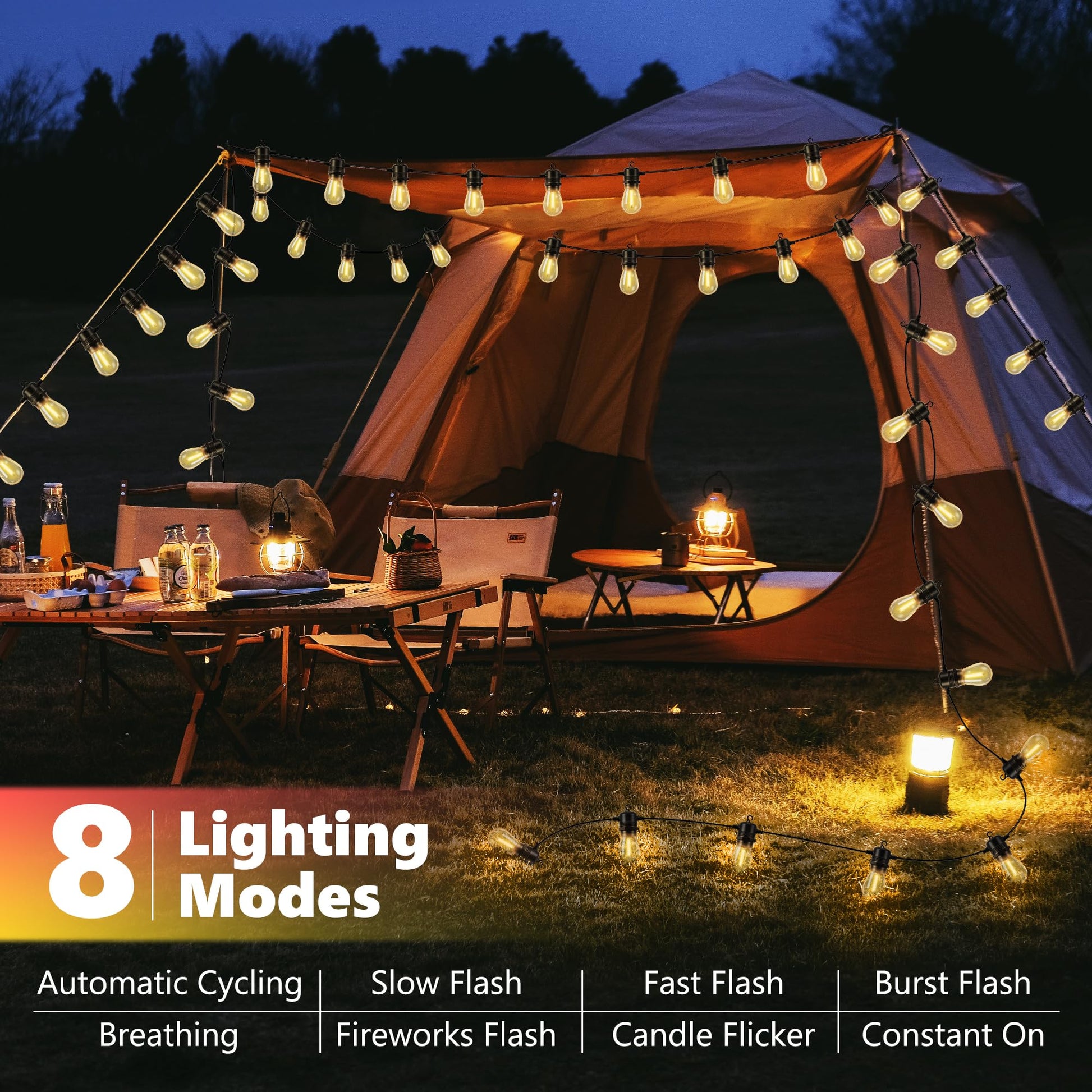 Joomer Solar String Lights Outdoor, 55FT S14, 16+2 Bulbs (2700K,Warm White) - Available at All In One Marketplace Canada