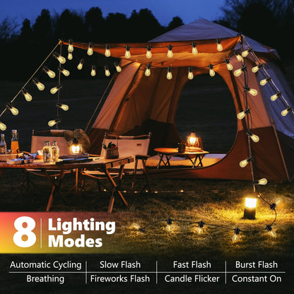Joomer Solar String Lights Outdoor, 55FT S14, 16+2 Bulbs (2700K,Warm White) - Available at All In One Marketplace Canada