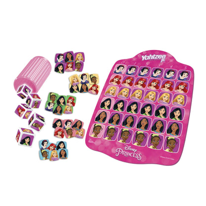 Hasbro Yahtzee Jr.: Disney Princess Edition Board Game for Kids Ages 4 and Up, for 2-4 Players, Counting and Matching Game for Preschoolers (English), F1236
