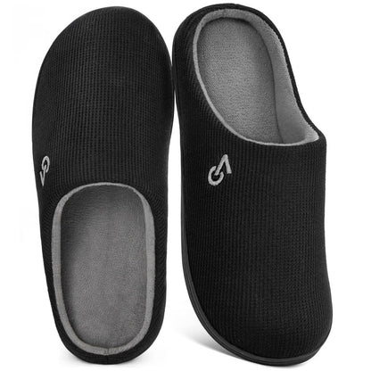 VeraCosy Men's Two-tone Memory Foam Slippers Muted Black Gray,11-12 US 🍁 All In One Marketplace Canada