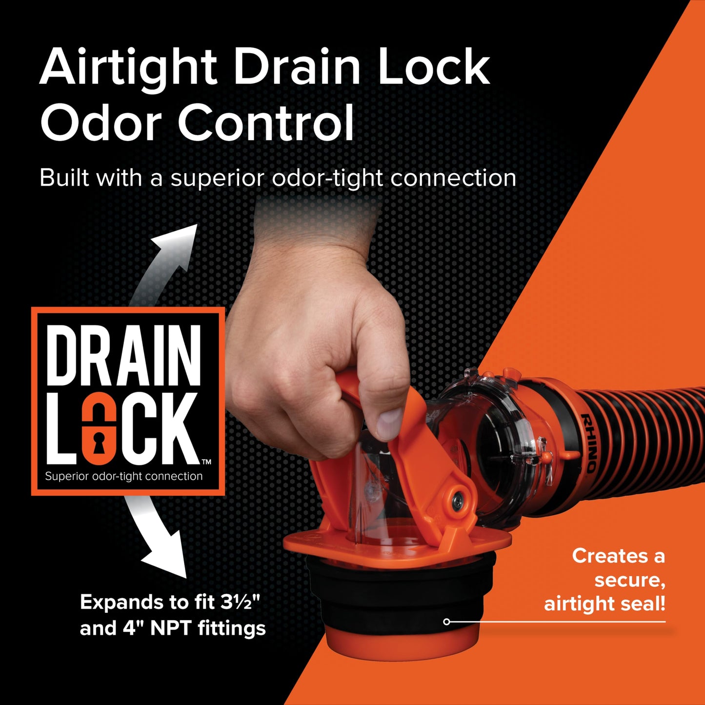 Camco Rhino RV Sewer Adapter PRO - Clear Sewer Hose Elbow with Drain Lock Adapter - Includes Ergonomic Handle & Flexible Adapter (39730) 🍁 All In One Marketplace Canada