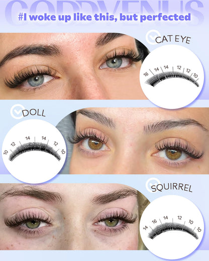 Wispy Lash Clusters Kit Eyelash Clusters Natural Cluster Lashes Extension Kit Eyelash Extension10-16mm CC Curve For DIY