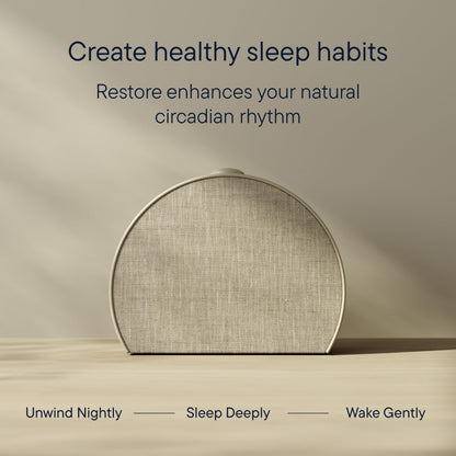 Hatch Restore 3 Sunrise Alarm Clock, Sound Machine, Smart Light (Putty) - White Noise, Screen-Free Sleep Routine - Available at All In One Marketplace Canada
