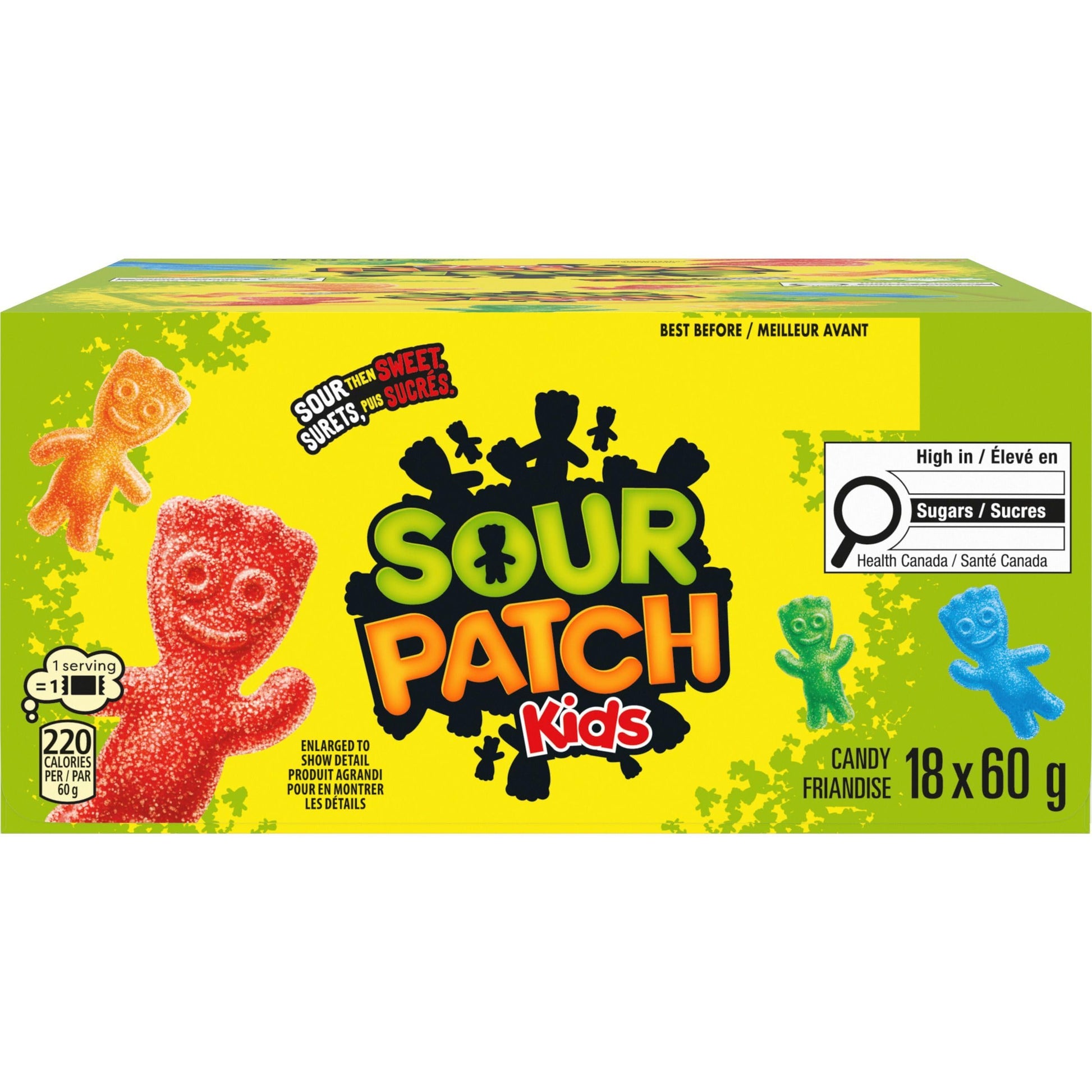 Sour Patch Kids Original Gummy Candy - 60g Bags, Pack of 18