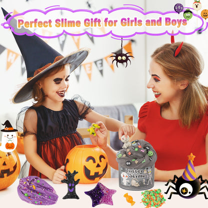 LAWOHO 6 Packs Purple Slime Kit -Cloud, Butter & Clear Slimes, Halloween Slime for Kids with Spooky Charms & Add-ins, Kids Slime Making Kit for Party Favors, Birthday Halloween Christmas Easter Gifts 🍁 All In One Marketplace Canada