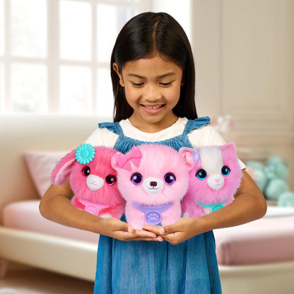 ScruffaLuvs Pet Scruffs Pink - Mystery Plush Toy, 7.5" Tall - Wash to Reveal 1 of 3 Rescue Pets: Puppy, Bunny, or Kitty - Includes 8.7" Deluxe Pet Carrier SCRUFFALUVS