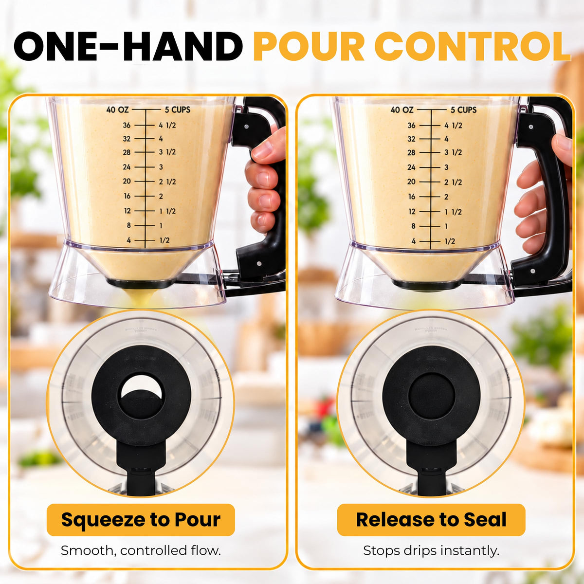 Eggssentials Pancake Dispenser for Batter - Pancake Mix Dispenser Cupcakes, and Muffins – Precision, Mess Free – Cake Mix Dispenser Bottle for Baking & Griddle - Black Color 🍁 All In One Marketplace Canada