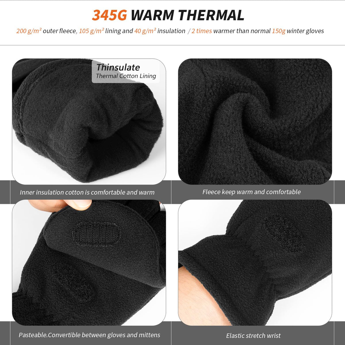 OZERO Mens Mittens Women, Thinsulate Gifts for Winter Touch Screen 🍁 All In One Marketplace Canada
