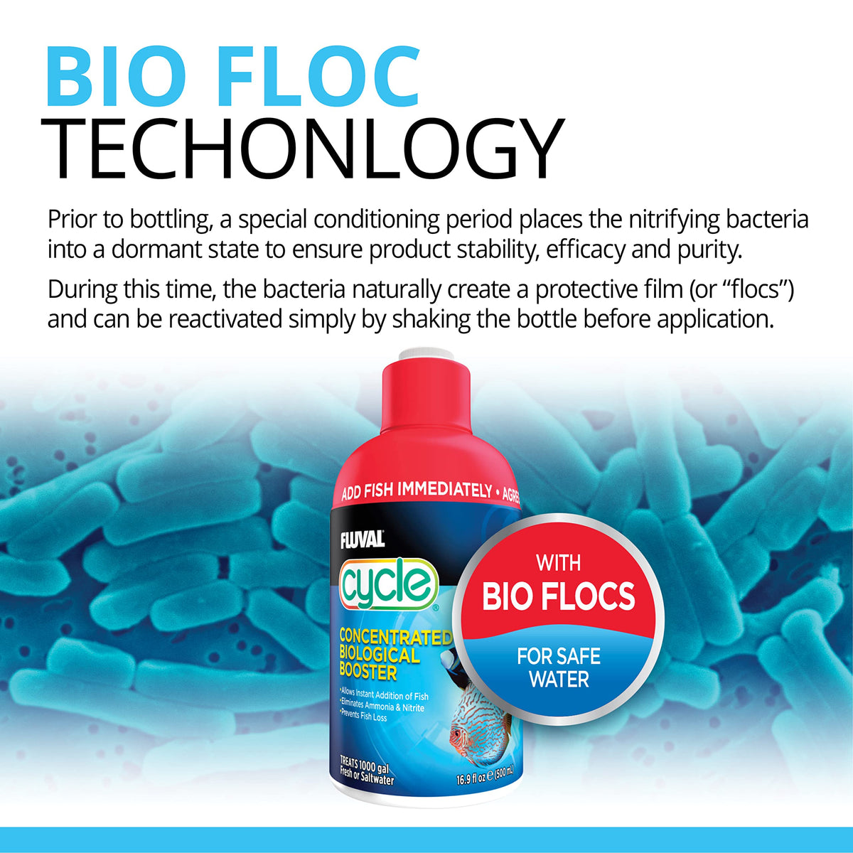 Fluval Cycle Biological Enhancer for Aquariums, 250 ml (8.4 oz)