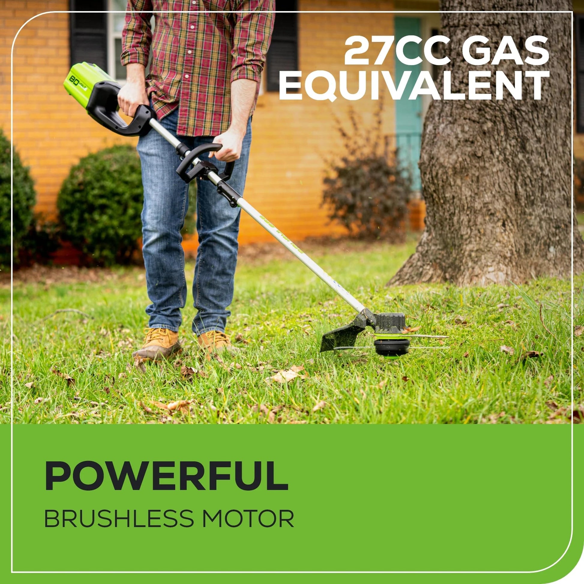Greenworks 80V 16″ Brushless Cordless String Trimmer (2.0Ah Battery & Rapid Charger Included) – Variable Speed, .080 Dual Line Bump Feed & Lightweight for Yard, Garden & Lawn Grass Greenworks