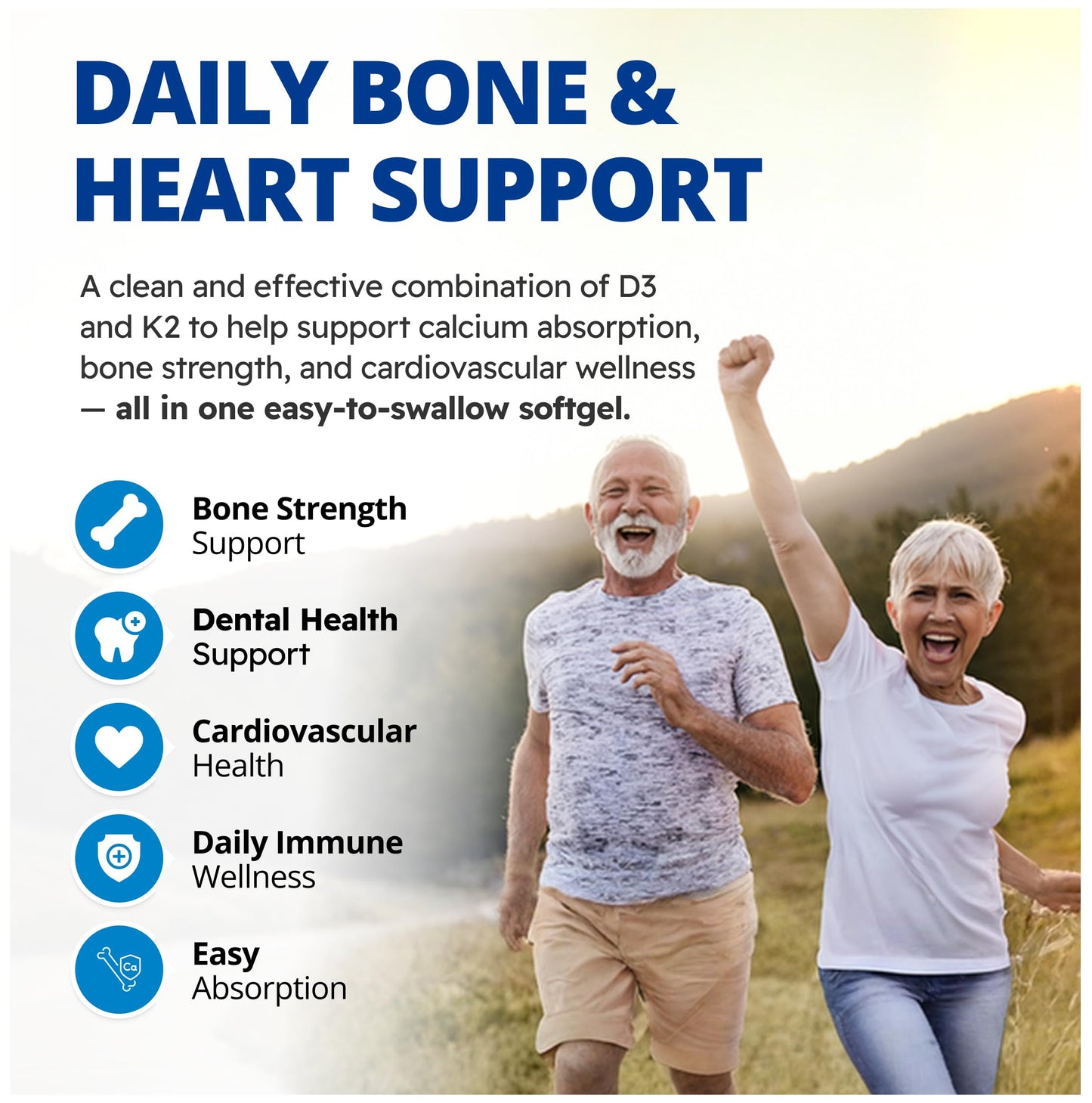 CanPrev - D3 & K2 Vitamin Supplement 240 Softgels 240-Day Supply, K2 MK7 Cholecalciferol Vitamin D3 Supplement, Organic Coconut Oil for Improved Absorption - Helps Build & Maintain Teeth & Bone Health